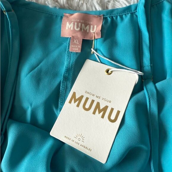 NWT Show Me Your Mumu Summer Blue Lexington Mini Dress Size XL - Picture 5 of 6